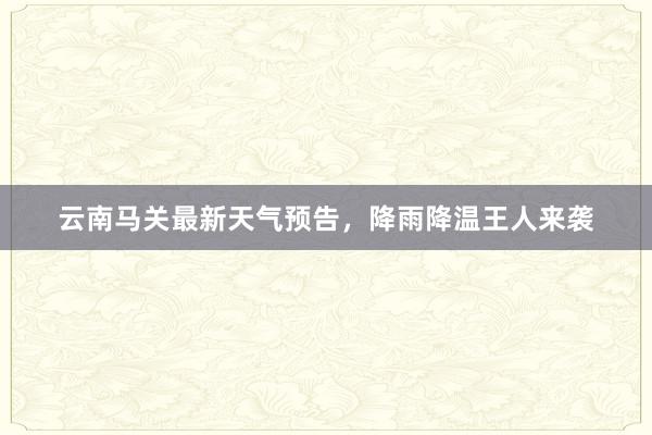 云南马关最新天气预告，降雨降温王人来袭